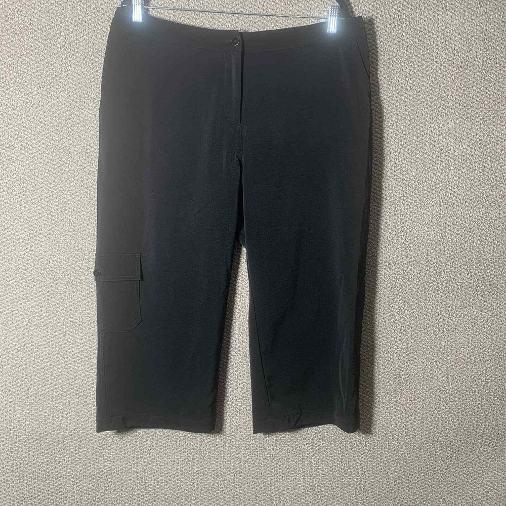 Chico's Addition Women Pants Size 2.5 US Large 14 Black Cargo Pockets High Rise